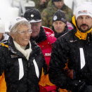 Princess Astrid, Mrs Ferner and Crown Prince Haakon on their way down from the Royal stands after the ski jumping competition. The Princess attends most of the events during these World Championships (Photo: Kyrre Lien / Scanpix)